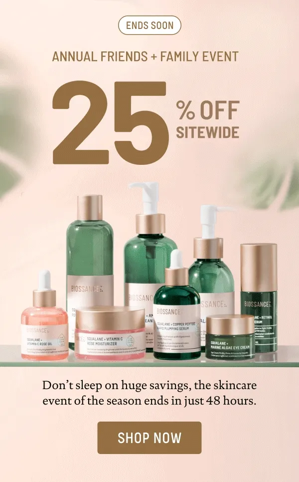 Ends Soon 25% Off Sitewide