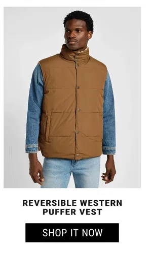 Reversivle Western Puffer Vest