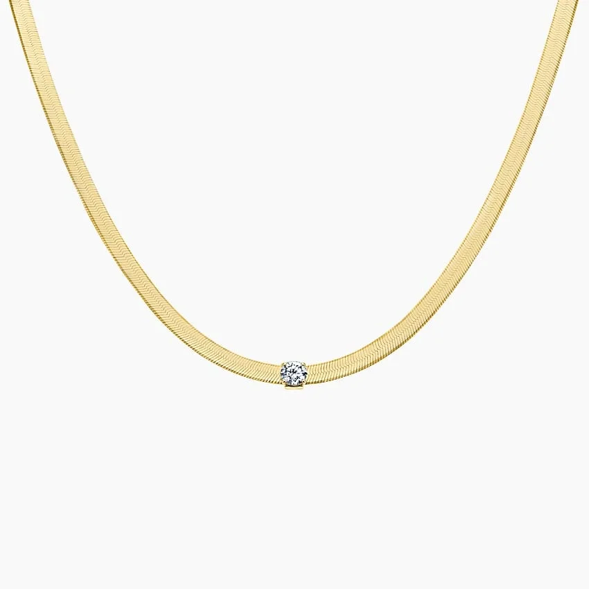 Lab Diamond Herringbone Necklace