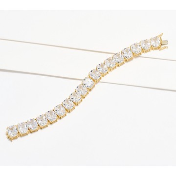 Diamonique x Jennifer Miller Cushion Cut Line Bracelet, Sterling Silver