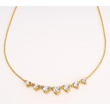 Diamonique Classics Round Cut Graduated Necklace, SS