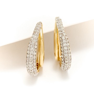Affinity Diamonds .75cttw Pave 3/4" Double Hoops, 14K