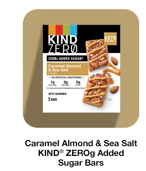 Caramel Almond and Sea Salt KIND ZEROg Added Sugar Bars
