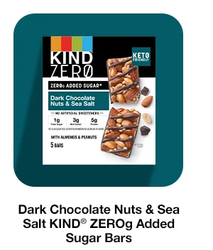 Dark Chocolate Nuts and Sea Salt KIND ZEROg Added Sugar Bars