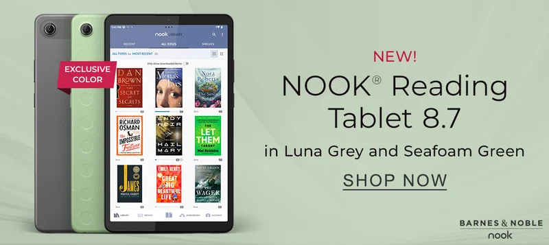 New! NOOK Reading Tablet 8.7 in Luna Grey and Seafoam Green - SHOP NOW