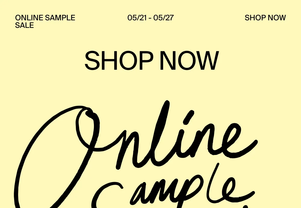 Shop Online Sample Sale