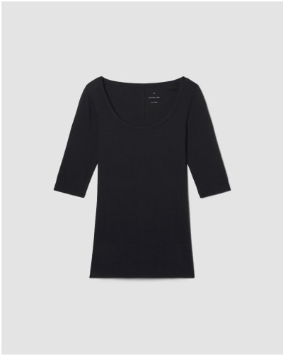 [image]The Supima® Micro-Rib Scoop-Neck Tee