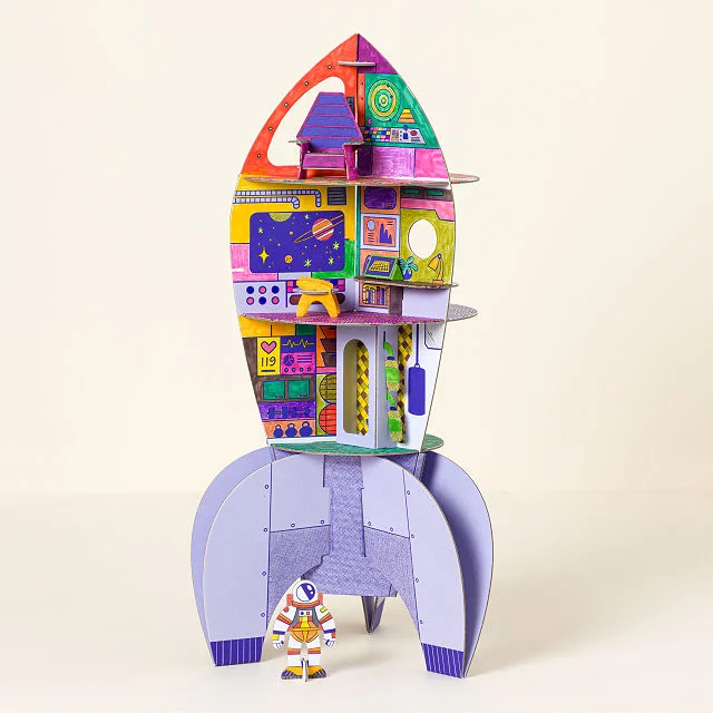Color, Build & Play Space Rocket