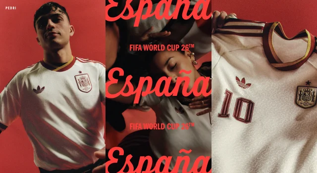 Spain Away Jersey displayed on model