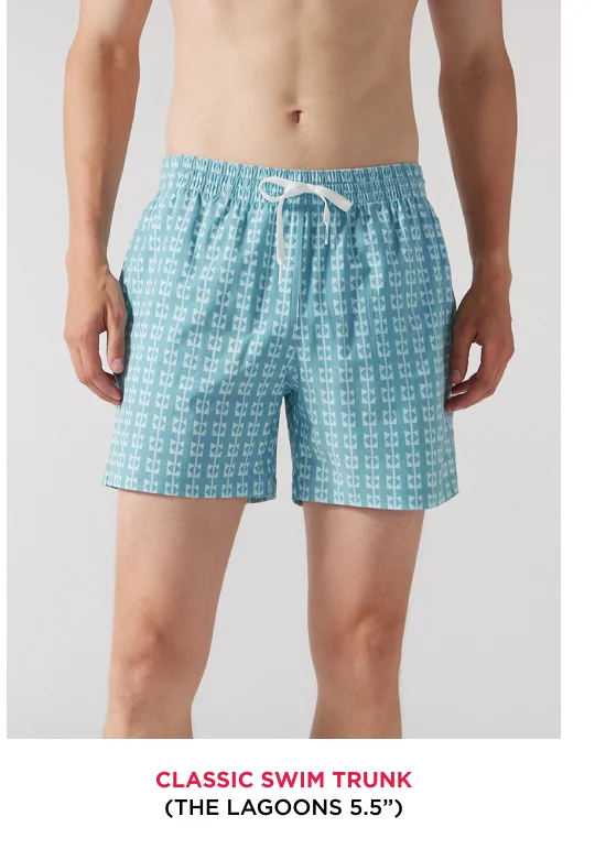 Classsic Swim Trunk: The Lagoons 5.5"