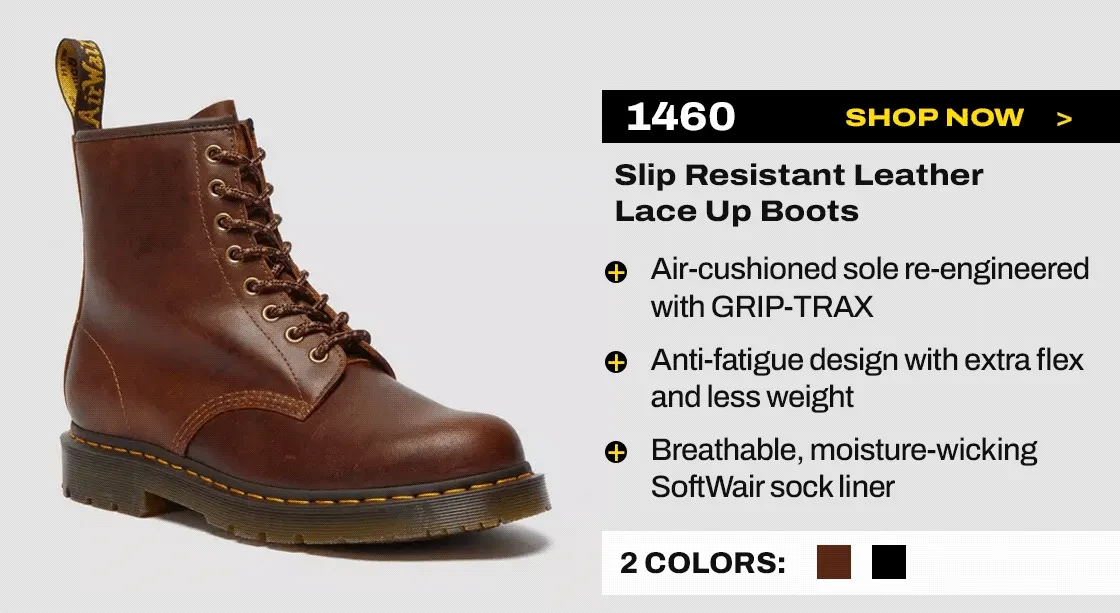 1460 Slip Resistant Leather Lace Up Boots