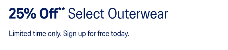 25% off Select Outerwear