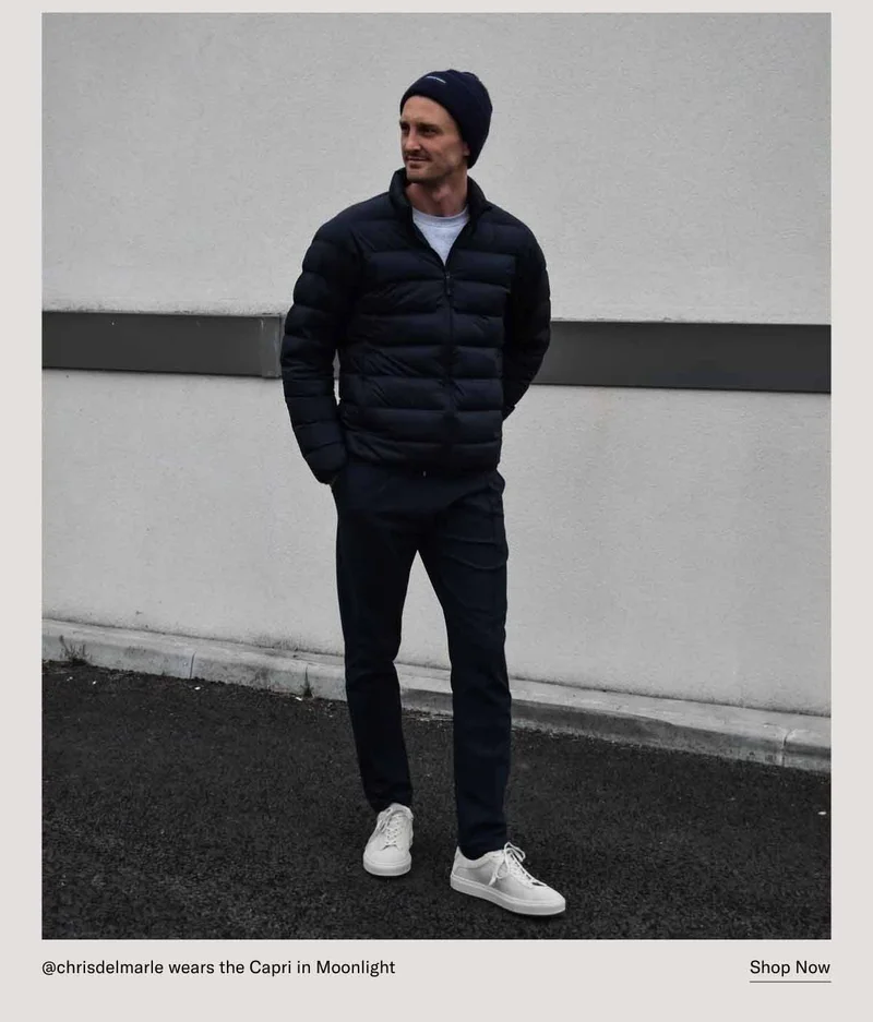 @chrisdelnarle wears the Capri in Moonlight–Shop Now
