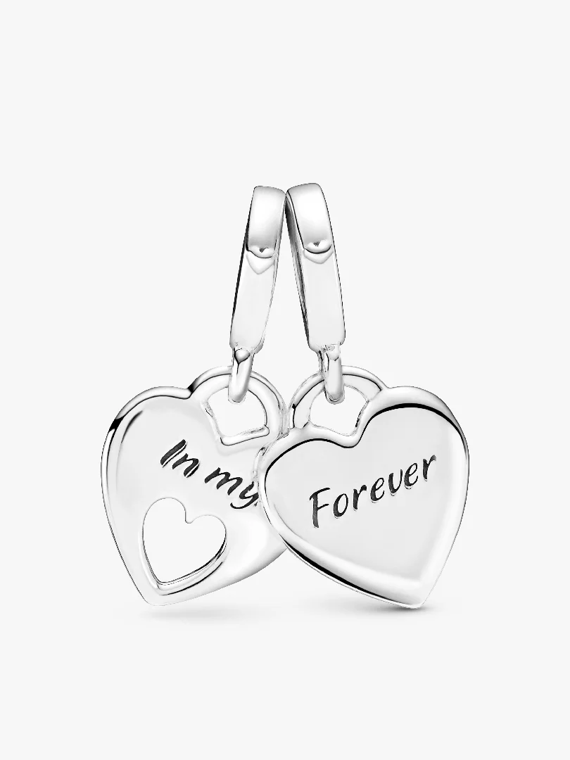 Double Heart Split Dangle Charm