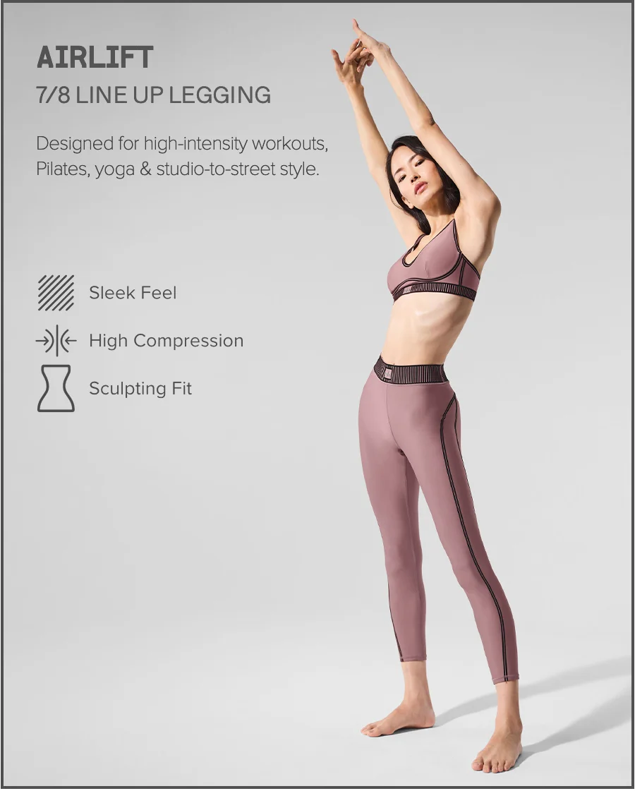 AIRLIFT 7/8 LINE UP LEGGING DESIGNED FOR HIGH-INTENSITY WORKOUTS, PILATES, YOGA & STUDIO-TO-STREET STYLE.