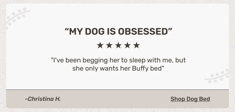 My dog is OBSESSED - "I've been begging her to sleep with me, but she only wants her Buffy bed" ~ Christina