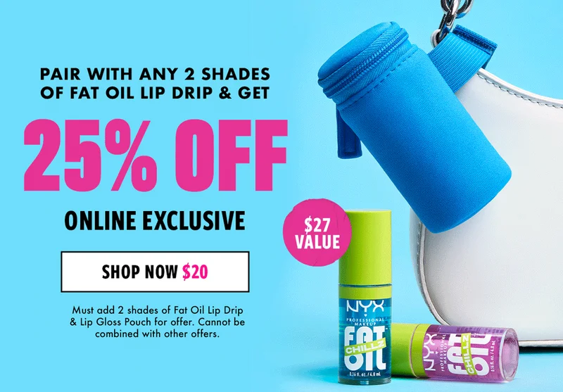PAIR WITH ANY 2 SHADES OF FAT OIL LIP DRIP AND GET 25% OFF. ONLINE EXCLUSIVE