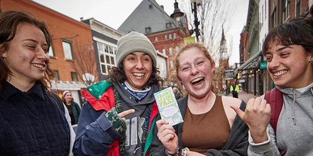 Happy people at Ben & jerry's Free Cone Day