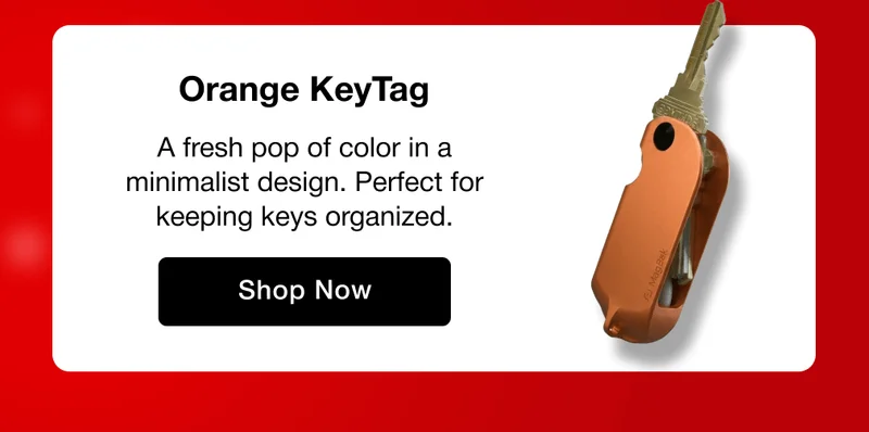 Orange KeyTag A fresh pop of color in a minimalist design. Perfect for keeping keys organized.