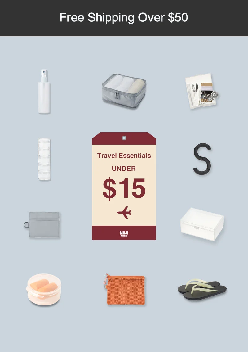 Shop Travel Items Under $15 with free shipping over $50!