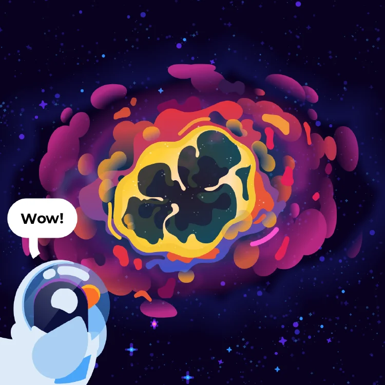 Wow! says Duck, marvelling at a Supernova cloud
