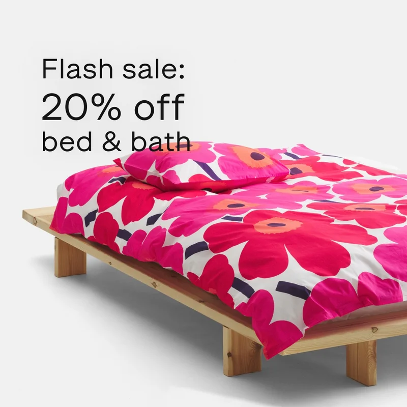 Flash sale: 20% off bed & bath