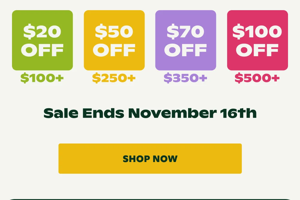 Sale Ends November 16th