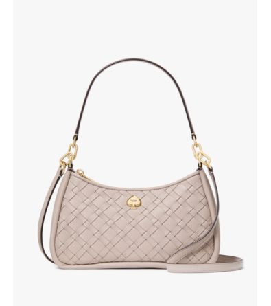 Kayla Woven Leather Small Convertible Shoulder Bag