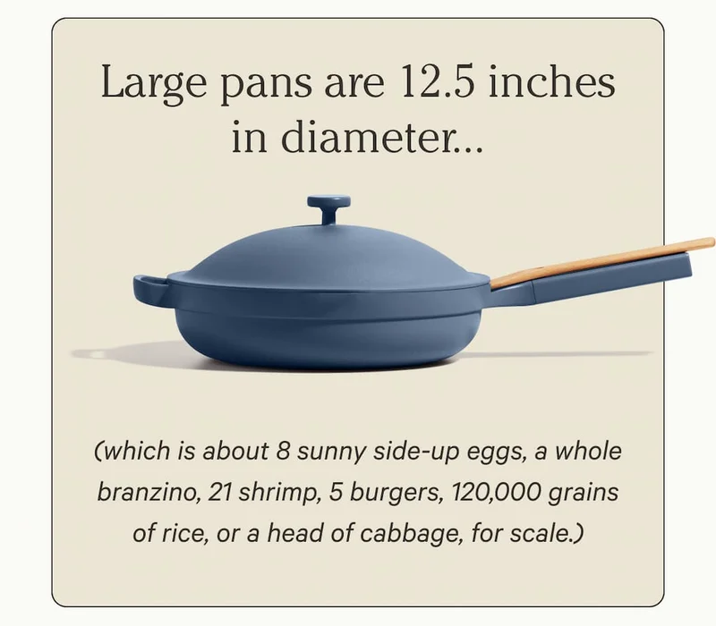 Large pans are 12.5 inches in diameter...