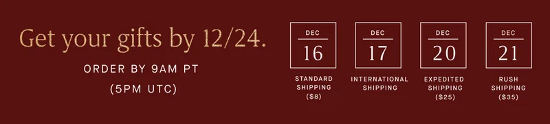 Get your gifts by 12/24.