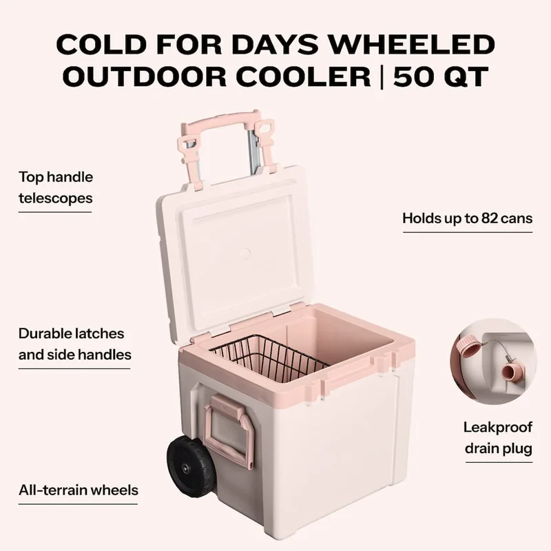 50qt Cold For Days Wheeled Outdoor Cooler