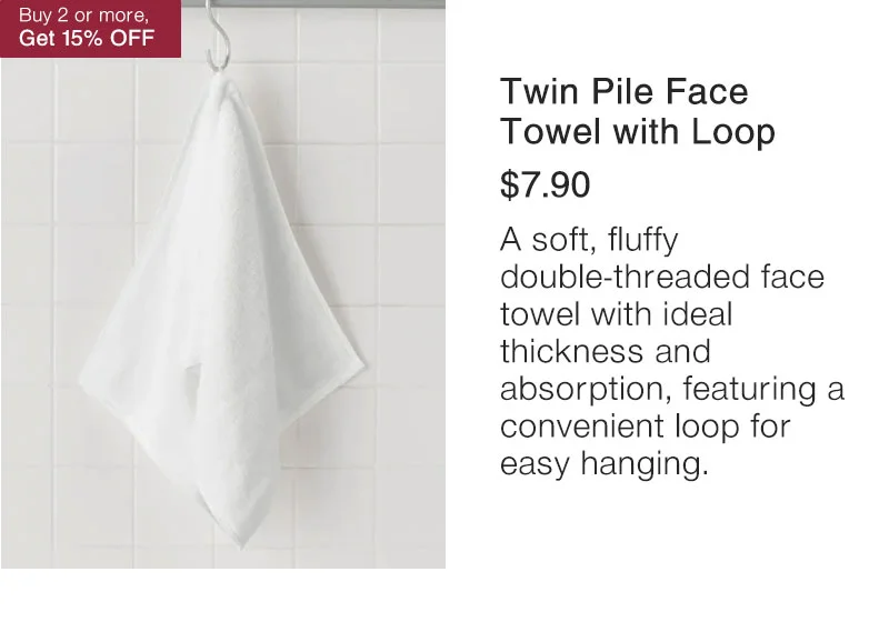 Shop Twin Pile Face Towel with Loop