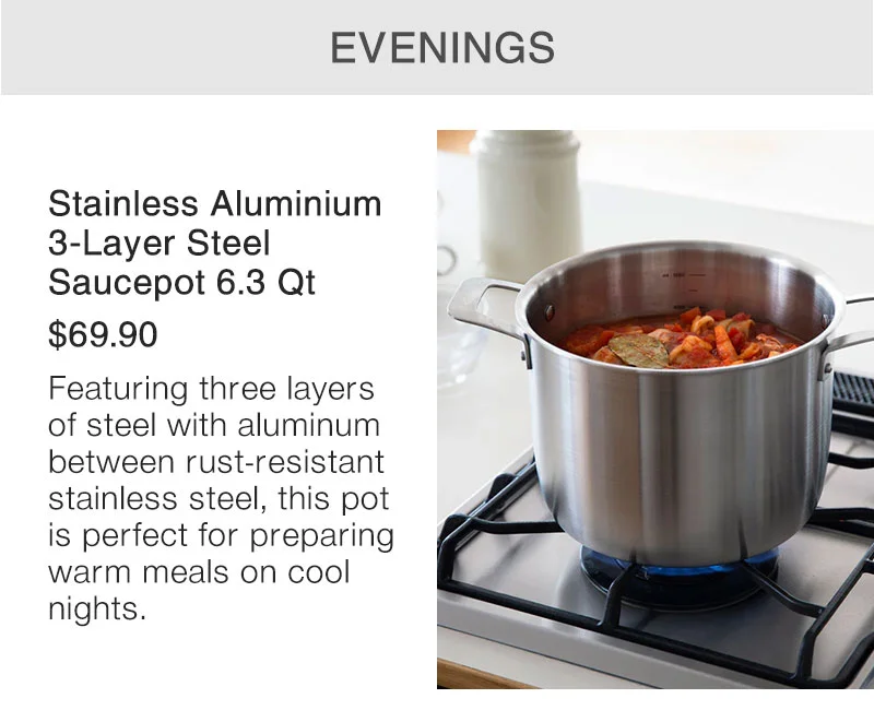 Shop Stainless Aluminum 3-Layer Steel Saucepot 6.3 Qt