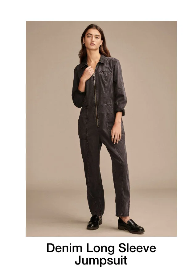 Denim long Sleeve Jumpsuit