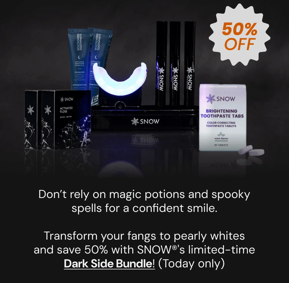 Don’t rely on magic potions and spooky spells for a confident smile. Transform your fangs to pearly whites and save 50% with SNOW®'s limited-time Dark Side Bundle! (Today only)