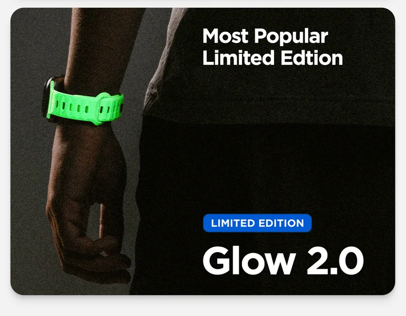 Most Popular Limited Edition. Glow 2.0. Green glow in the dark Sport Band