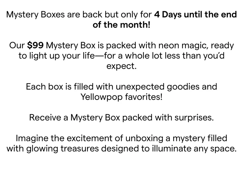 Mystery Boxes are back but only for 4 Days until the end of the month!
