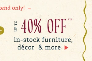 up to 40% off in-stock furniture, decor and more