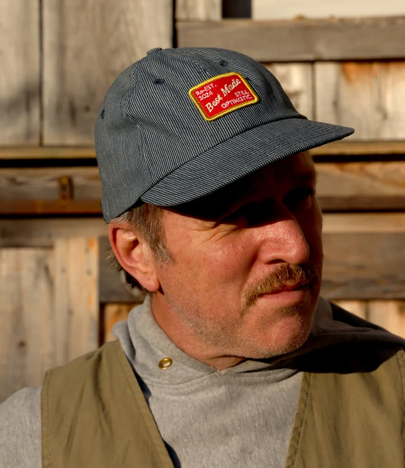 Small Stripe Indigo Ball Cap