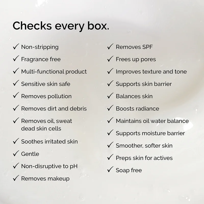 Checklist for your cleanser.