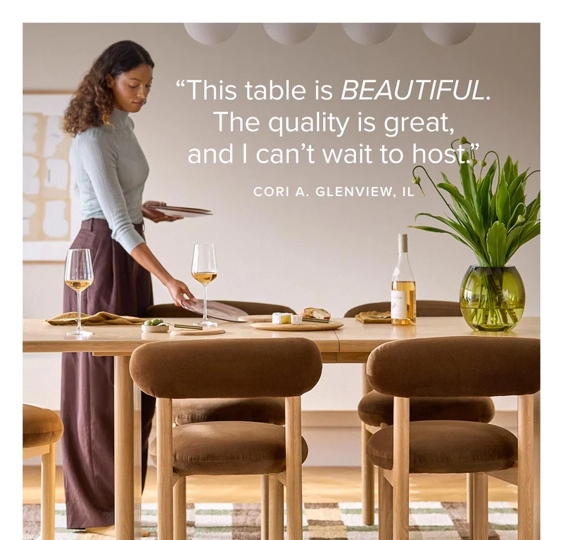 This table is BEAUTIFUL. The quality is great, and I can’t wait to host.