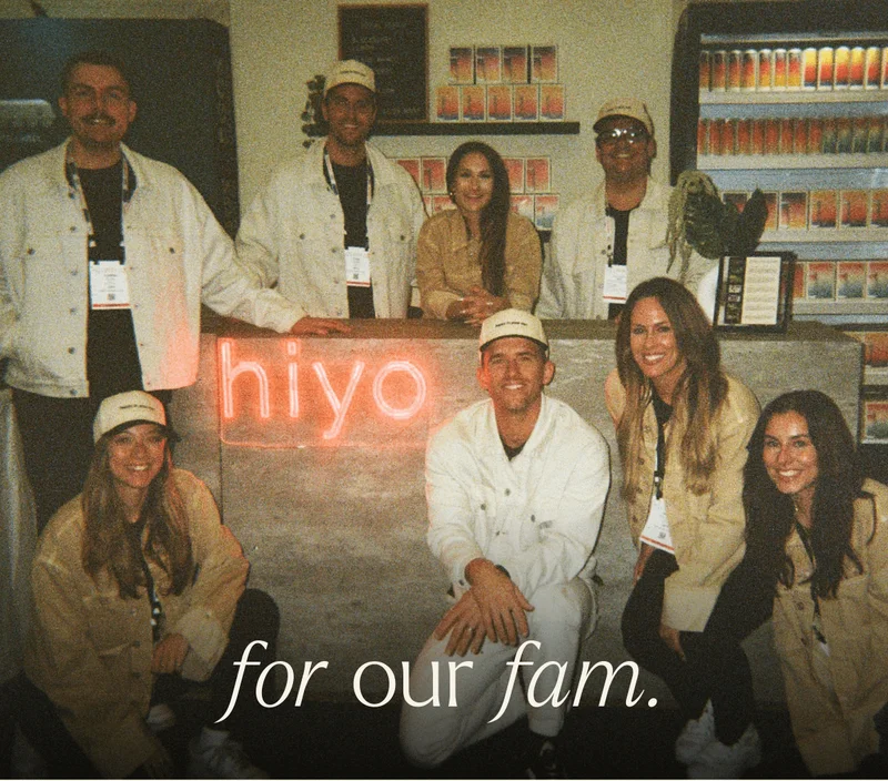 FOR OUR FAM. (image of hiyo team members)