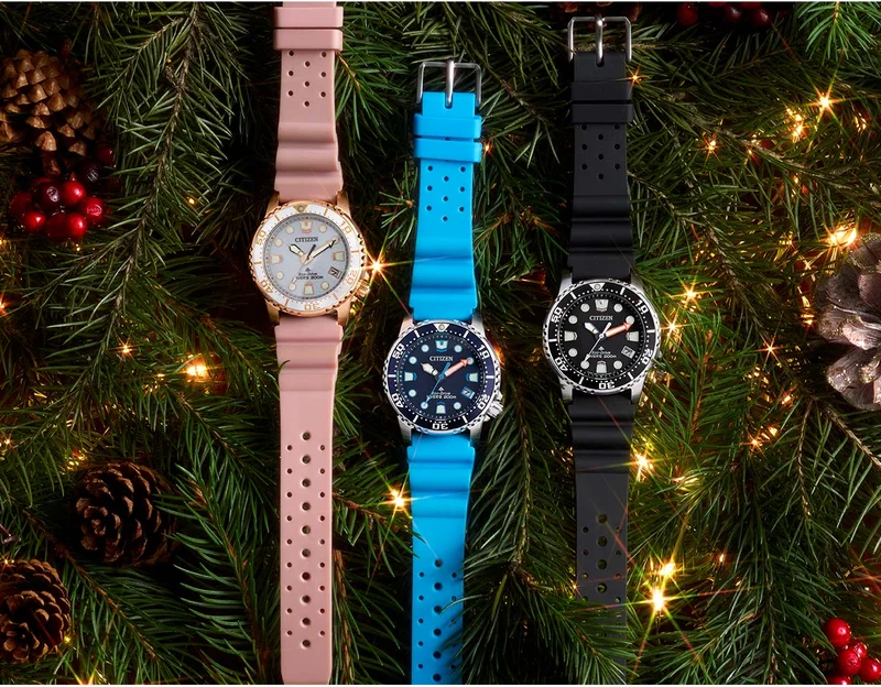 A line-up of the Promaster 37mm Series hang like ornaments on a holiday tree