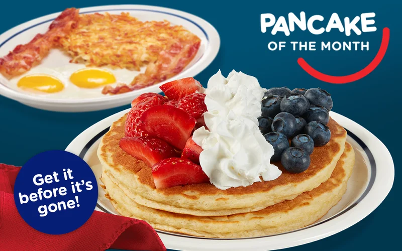 PANCAKE OF THE MONTH FRESH RED WHITE & BLUEBERRY