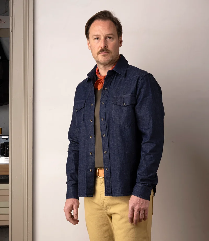 Japanese Denim Snap Front Shirt