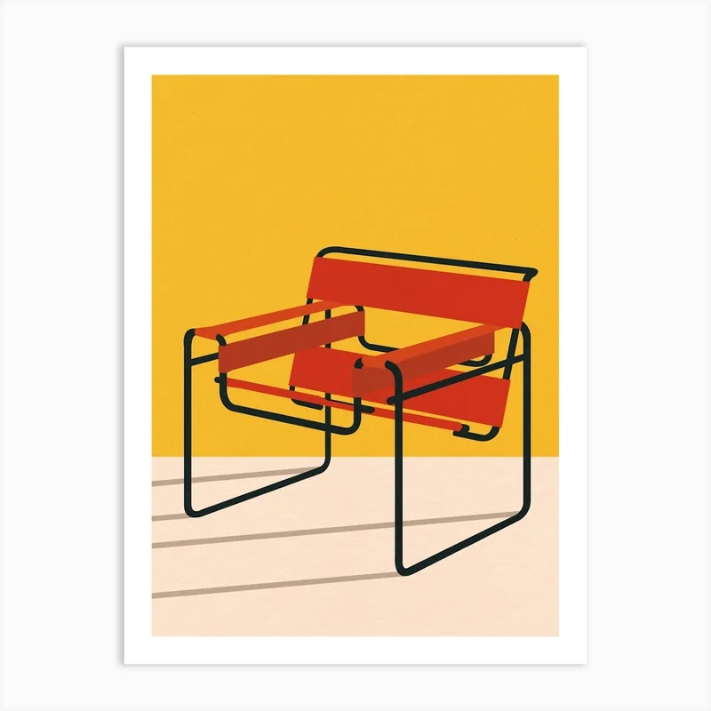 Image of Wassily Chair Marcel Breuer Living Room Art print