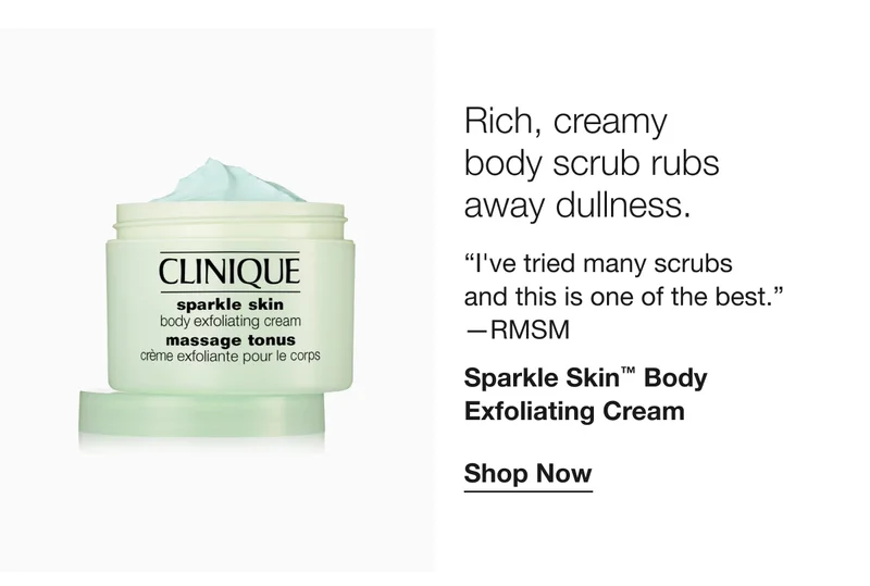 Rich, creamy body scrub rubs away dullness. | I’ve tried many scrubs and this is one of the best. —RMSM | Sparkle Skin™ Body Exfoliating Cream | Shop Now