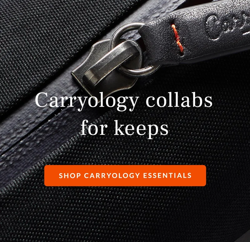 Footer: Carryology collabs for keeps CTA: Shop Carryology Essentials