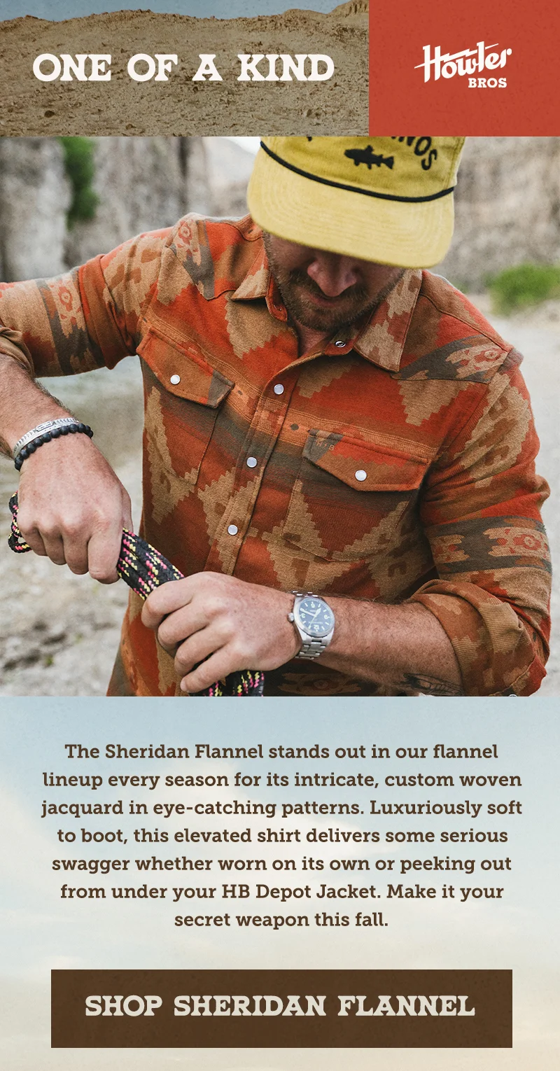 The Sheridan Flannel stands out in our flannel lineup every season for its intricate, custom woven jacquard in eye-catching patterns. Luxuriously soft to boot, this elevated shirt delivers some serious swagger whether worn on its own or peeking out from under your HB Depot Jacket. Make it your secret weapon this fall.