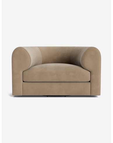 Sergio Swivel Chair-Latte Vintage Velvet